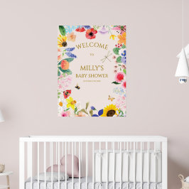 Little Wildflower Mama to Bee Baby shower Welkom Poster