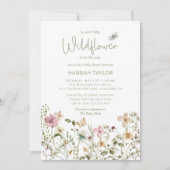 Little Wildflower Meisje Roze Baby shower Invitati Kaart (Voorkant)