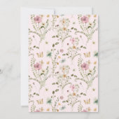 Little Wildflower Meisje Roze Baby shower Invitati Kaart (Achterkant)