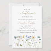 Little Wildflower Minimalist Floral Baby shower Kaart (Voorkant)