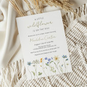 Little Wildflower Minimalist Floral Baby shower Kaart