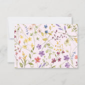 Little Wildflower Modern 1e Verjaardag Kinder Part Bedankkaart (Achterkant)