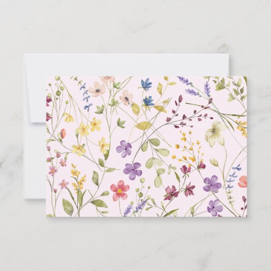 Little Wildflower Modern 1e Verjaardag Kinder Part Bedankkaart (Achterkant)