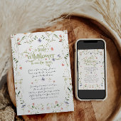 Little Wildflower Modern Floral Baby shower Kaart