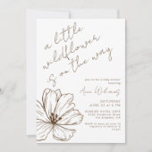 Little Wildflower Neutral Handwritten Baby Shower Kaart (Voorkant)