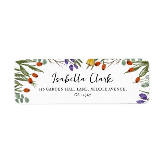 Little Wildflower on the Way Herfst Address Etiket (Voorkant)