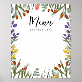 Little Wildflower on the Way Herfst Menu Poster