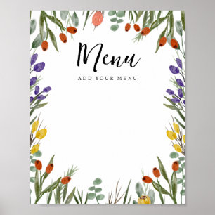 Little Wildflower on the Way Herfst Menu Poster