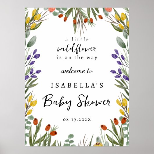 Little Wildflower on the Way Herfst Welcome Sign Poster (Voorkant)