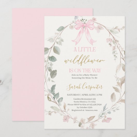 Little Wildflower op haar weg Baby shower Girl Kaart (Voorkant / Achterkant)
