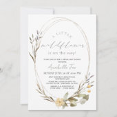 Little Wildflower Oval Girl Virtual Baby shower Kaart (Voorkant)