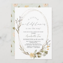 Little Wildflower Oval Girl Virtual Baby shower