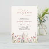 Little Wildflower Pastel Spring Baby shower Kaart (Staand voorkant)