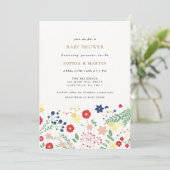Little Wildflower Pattern Baby shower Kaart (Staand voorkant)