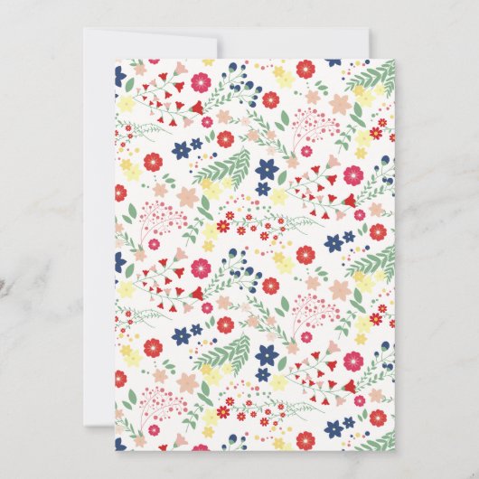 Little Wildflower Pattern Baby shower Kaart (Achterkant)