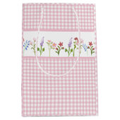 Little Wildflower Pink Gingham Check Cadeautas (Voorkant)