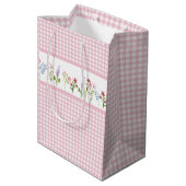 Little Wildflower Pink Gingham Check Cadeautas (Achterkant Gekanteld)