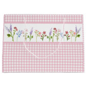 Little Wildflower Pink Gingham Check Cadeautas (Voorkant)
