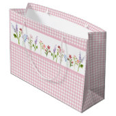 Little Wildflower Pink Gingham Check Cadeautas (Achterkant Gekanteld)