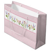 Little Wildflower Pink Gingham Check Cadeautas (Voorkant Gekanteld)