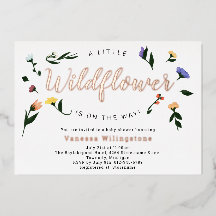 Little Wildflower Roos Gold Floral Baby shower