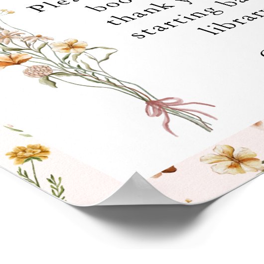Little Wildflower Roze Baby shower Books for Baby Poster (Hoek)