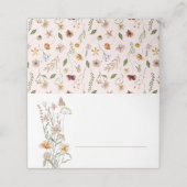 Little Wildflower Roze Baby shower Naam Plaats Kaa Plaatskaartje (Buitenkant ongevouwen)