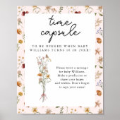 Little Wildflower Roze Baby shower Time Capsule Poster (Voorkant)