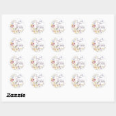 Little Wildflower rustic paars Baby shower Dank Ronde Sticker (Vel)