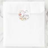 Little Wildflower rustic paars Baby shower Dank Ronde Sticker (Tas)