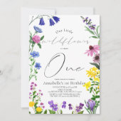 Little Wildflower Script 1e verjaardag Kaart (Voorkant)