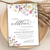 Little Wildflower Script Boho Baby shower Kaart