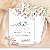 Little Wildflower Script Boho Baby shower Kaart