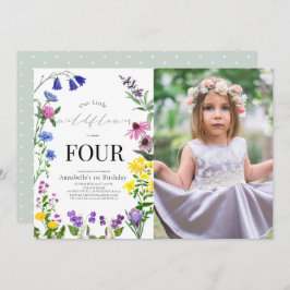 Little Wildflower Script Verjaardagsfoto Kaart