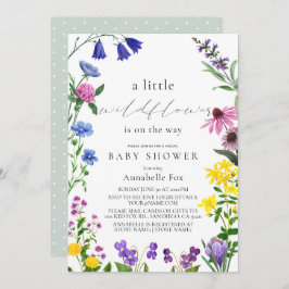 Little Wildflower Script Virtual Baby shower Kaart