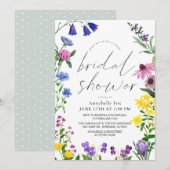 Little Wildflower Script Virtual Vrijgezellenfeest Kaart (Voorkant / Achterkant)