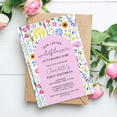Little Wildflower Spring 1st Birthday Garden Party Kaart