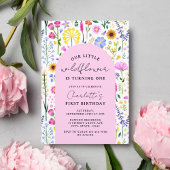 Little Wildflower Spring 1st Birthday Garden Party Kaart