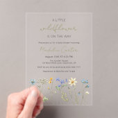 Little Wildflower Spring Floral Baby shower Acryl Uitnodigingen (Insitu (Draagbaar))