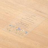 Little Wildflower Spring Floral Baby shower Acryl Uitnodigingen (Laagn)