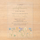 Little Wildflower Spring Floral Baby shower Acryl Uitnodigingen (Voorkant)