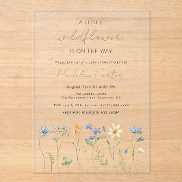 Little Wildflower Spring Floral Baby shower Acryl Uitnodigingen