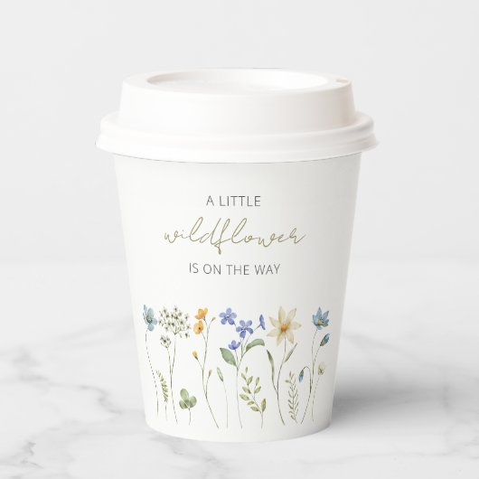 Little Wildflower Spring Floral Baby shower Papieren Bekers (Voorkant)