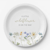 Little Wildflower Spring Floral Baby shower Papieren Bordje (Voorkant)