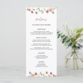 Little Wildflower Spring Girl Baby shower Menu (Staand voorkant)