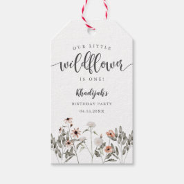 Little Wildflower Spring Meisje Verjaardagsfeest Cadeaulabel