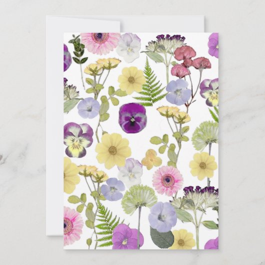 Little Wildflower thema verjaardag uitnodiging (Achterkant)