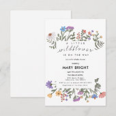 Little Wildflower Theme Field Baby shower Kaart (Voorkant / Achterkant)