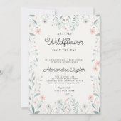 Little Wildflower Tiny Periwinkle Baby Girl Shower Kaart (Voorkant)