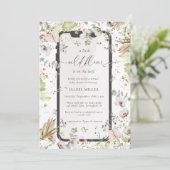 Little Wildflower Virtual Baby shower Invitation Kaart (Staand voorkant)